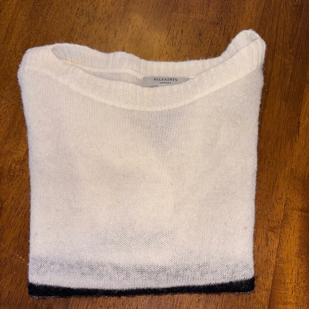 Allsaints striped Black and White Women's Sweater - Picture 2 of 7